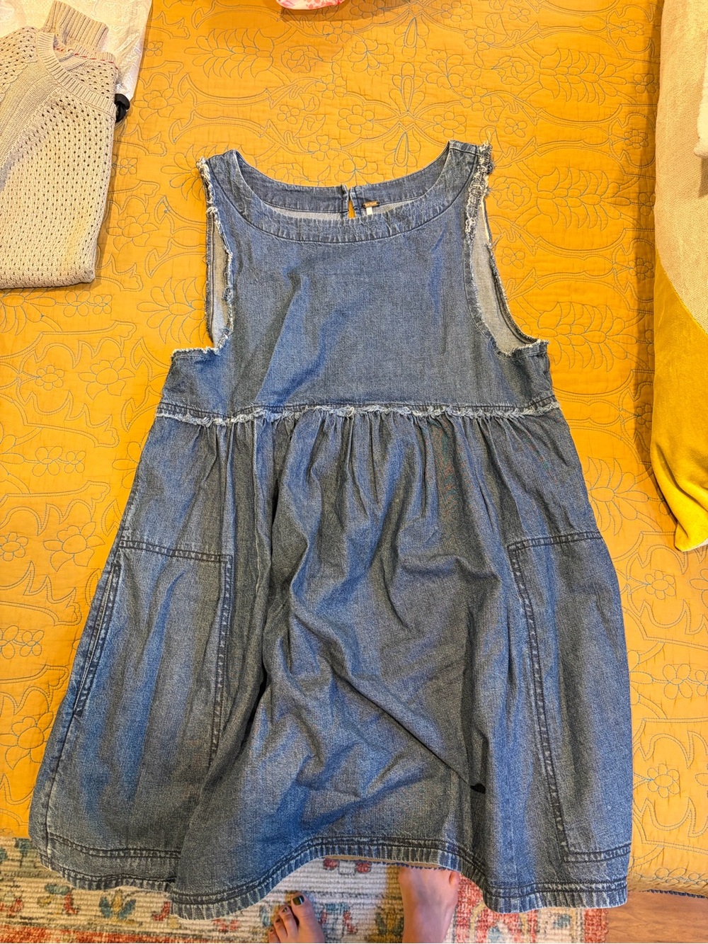 Free People Denim Pinafore Dress